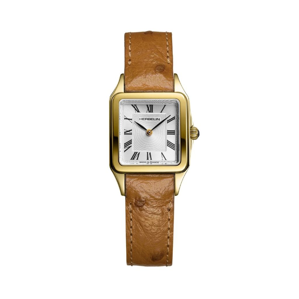 montre luna doré & cuir camel