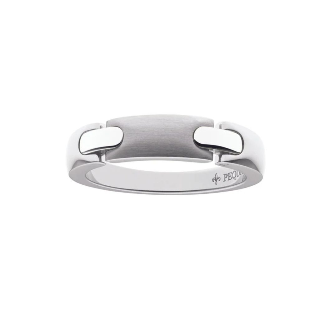 bague moorea acier 5mm, 2 grains acier, t 54