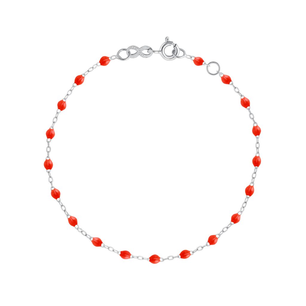 bracelet corail classique gigi, or blanc, 17 cm
