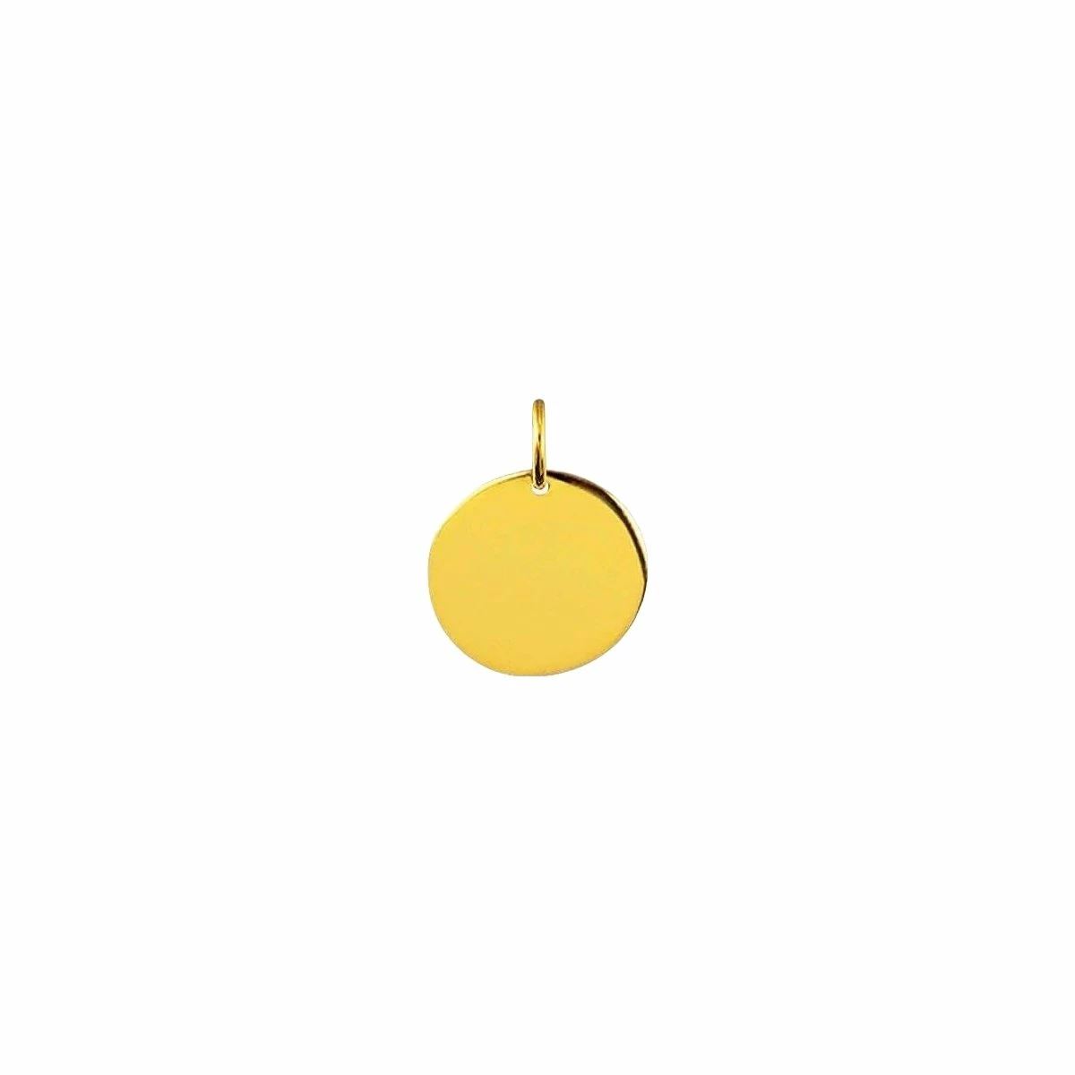 médaille galet uni, or jaune