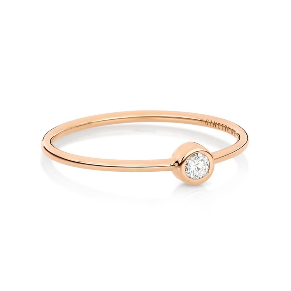 bague lonely diamond pm, or rose, t 52