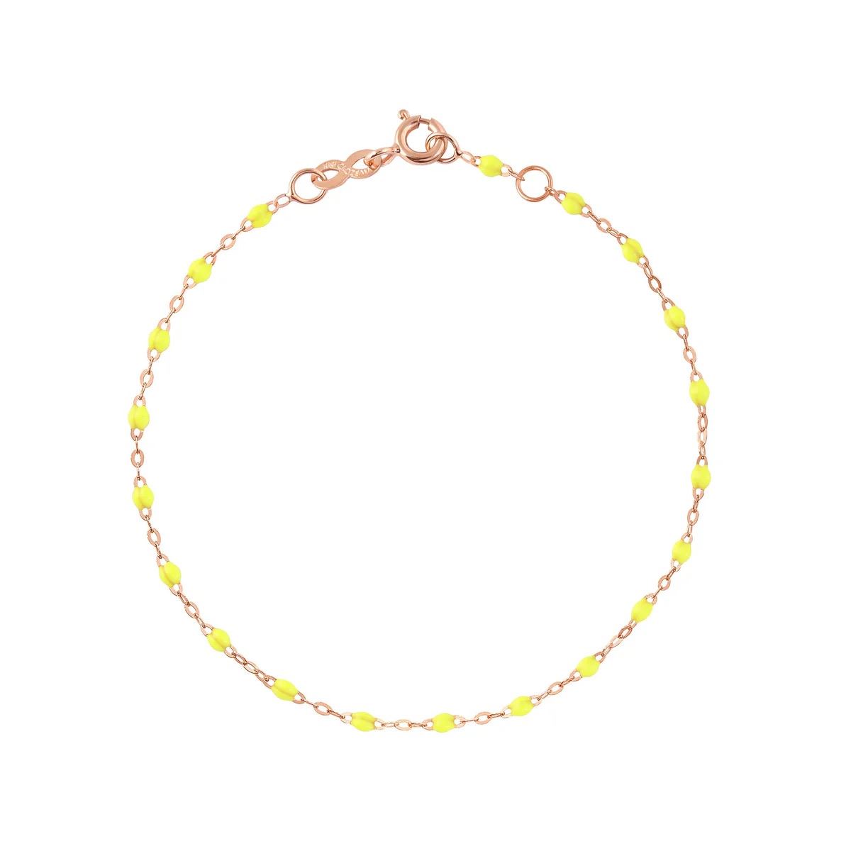 bracelet jaune fluo classique gigi, or rose, 17 cm