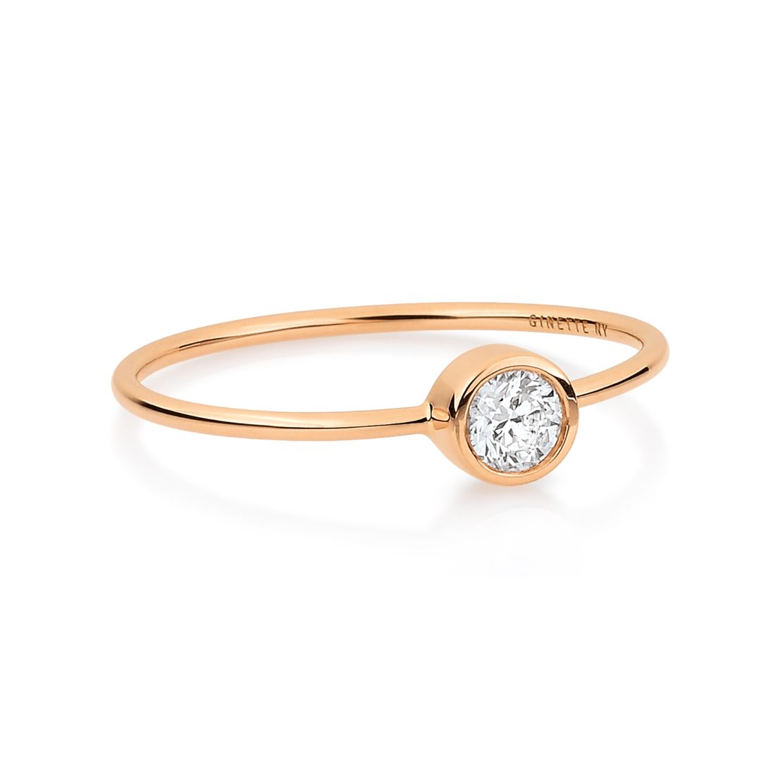 bague lonely diamond gm, or rose, t 53