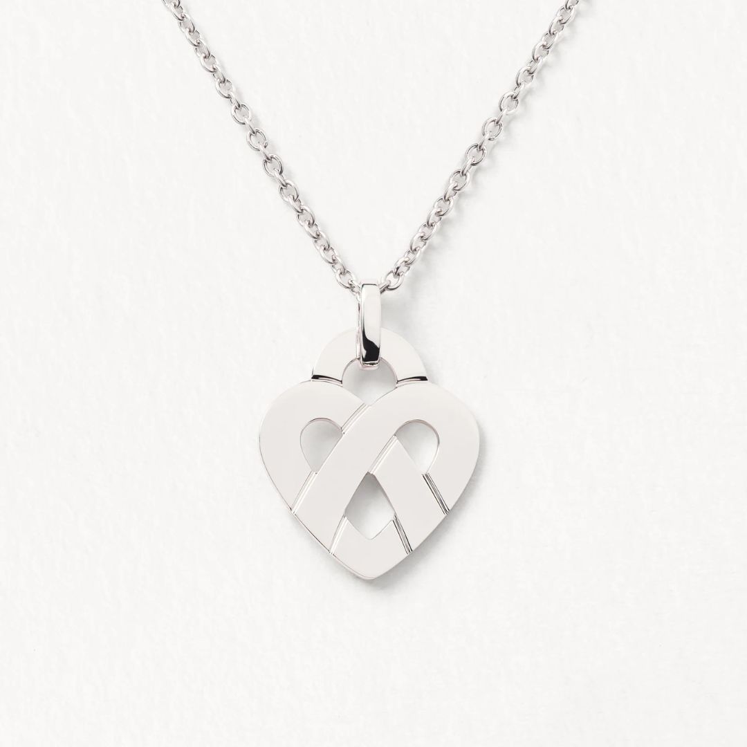 pendentif cœur entrelacé mm, or blanc