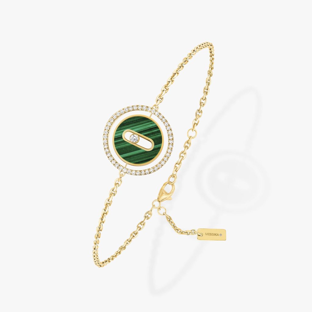 bracelet lucky move pm malachite, or jaune