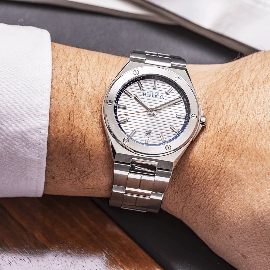montre cap camarat, acier & bleu