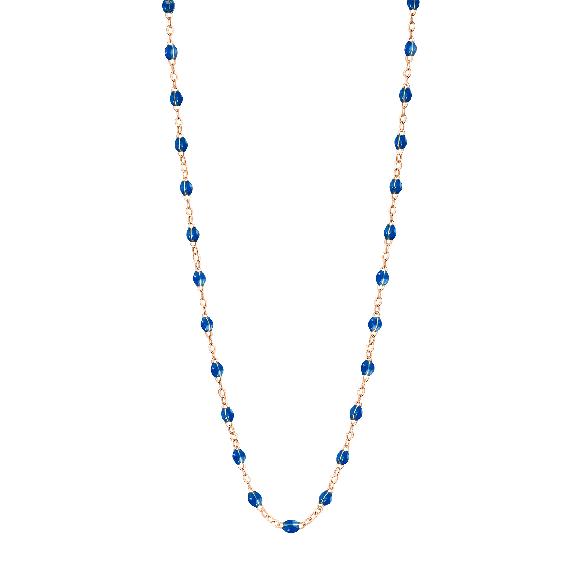 collier bleu saphir classique gigi, or rose, 42 cm