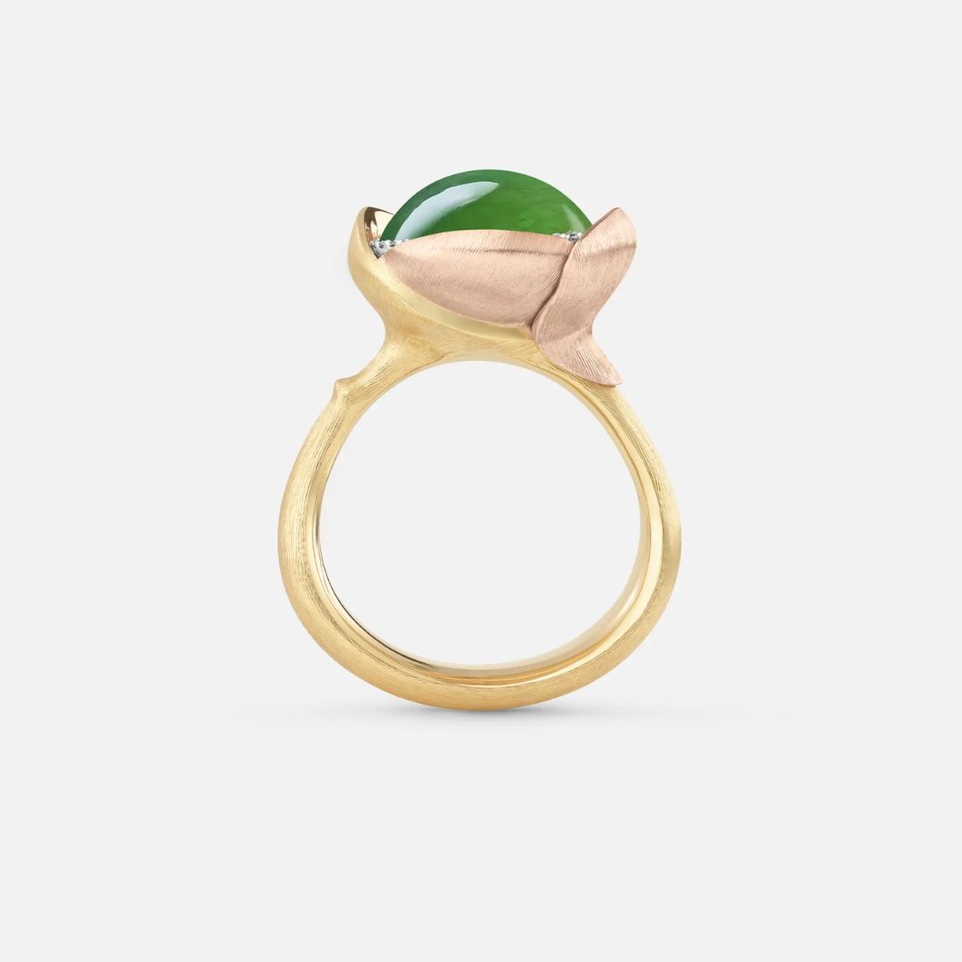 bague lotus 3 serpentine, or jaune et or rose, t 55