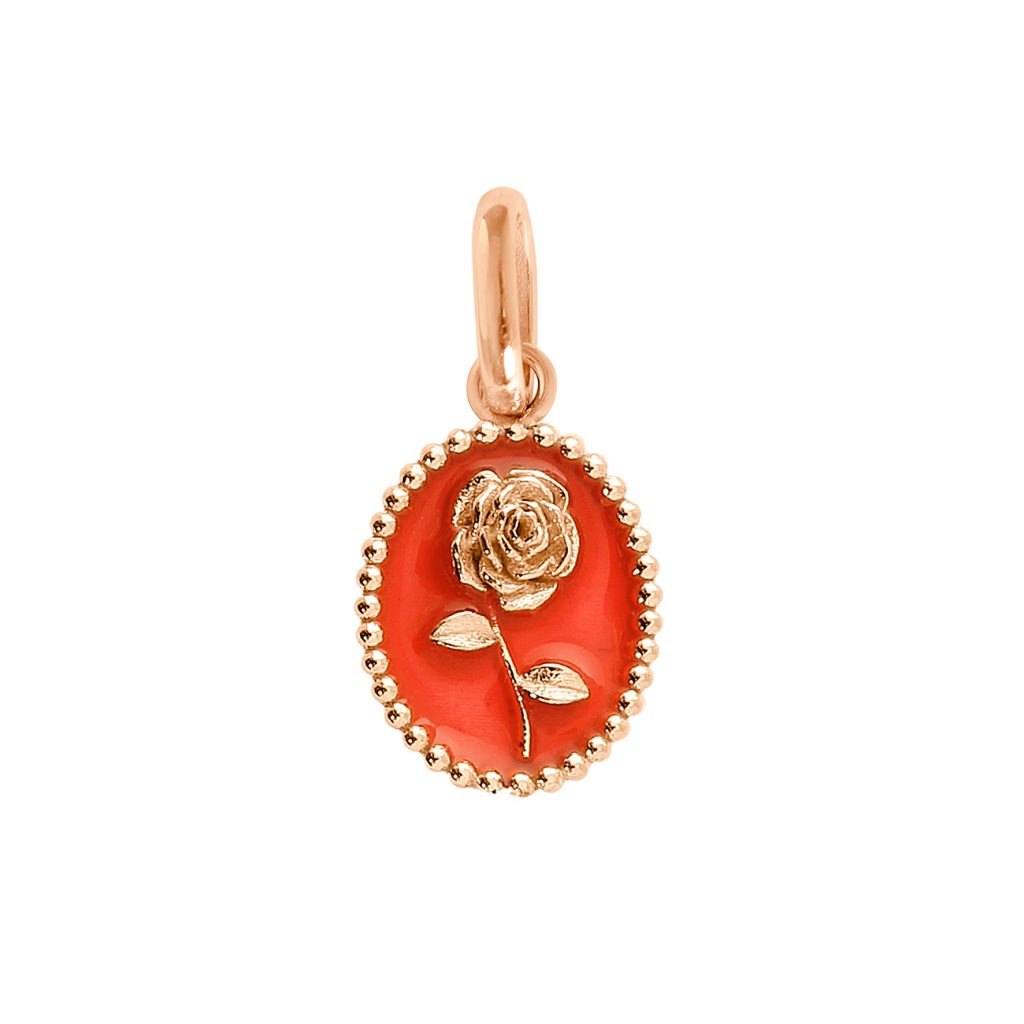 pendentif corail rose, or rose