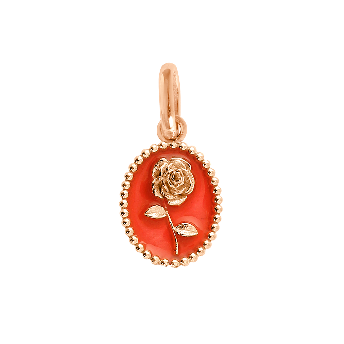 pendentif corail rose, or rose