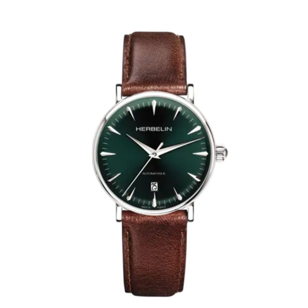 montre inspiration, vert & acier