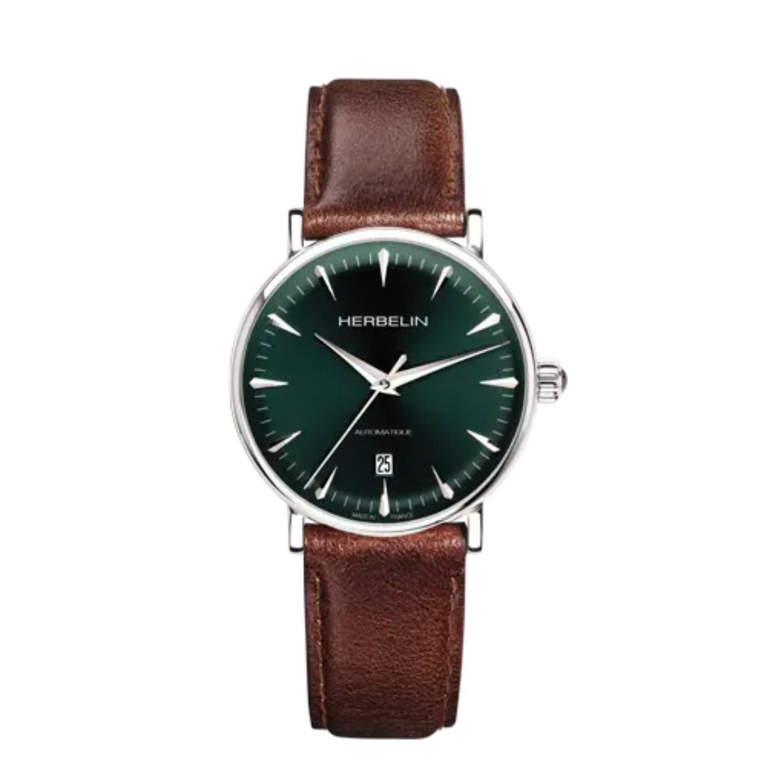 montre inspiration, vert & acier
