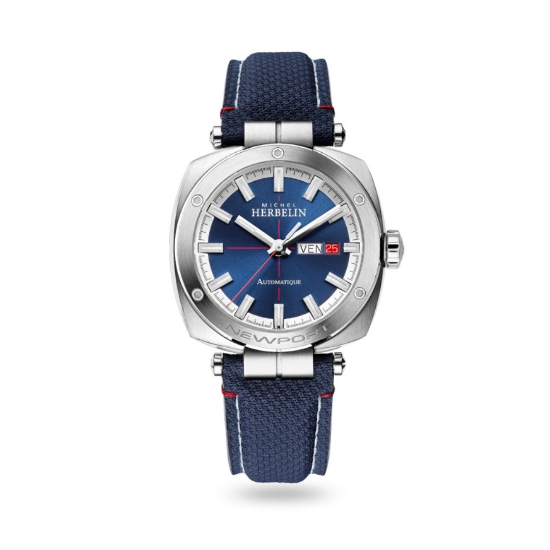 montre newport hÉritage, acier & bleu