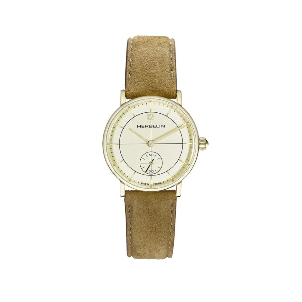 montre inspiration, doré & suédé