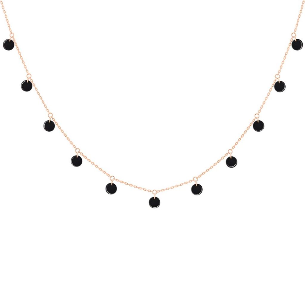 collier polka onyx, or rose