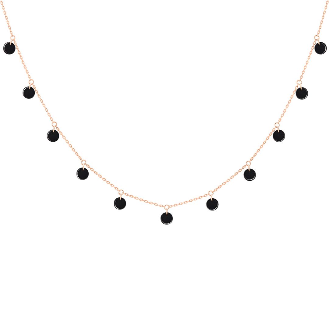 collier polka onyx, or rose