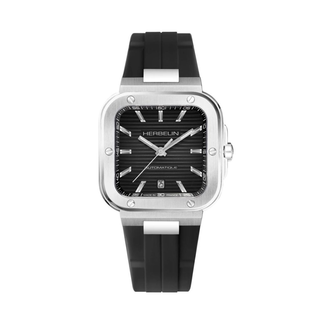montre cap camarat square, acier & noir