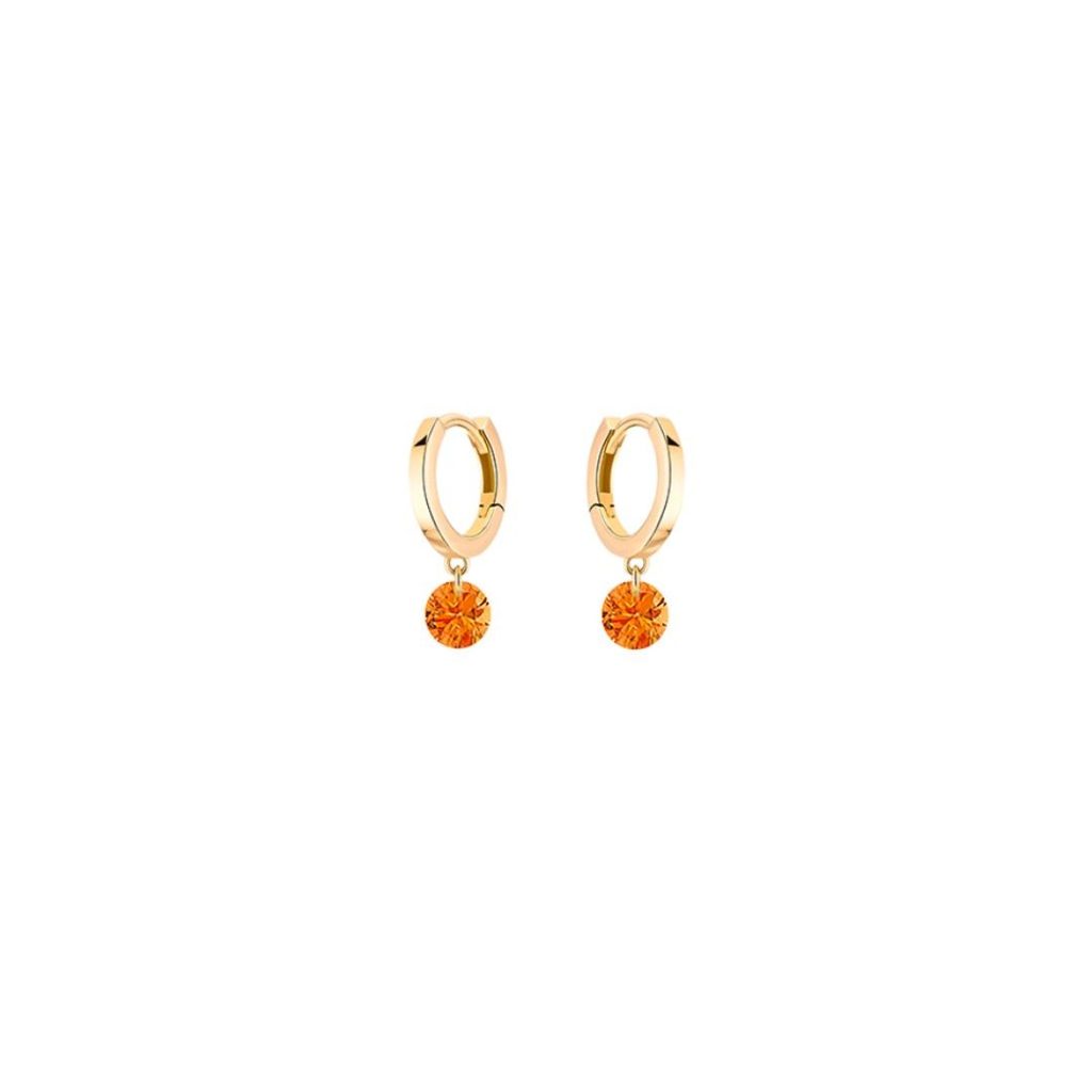 mini créoles confetti saphirs orange, or jaune