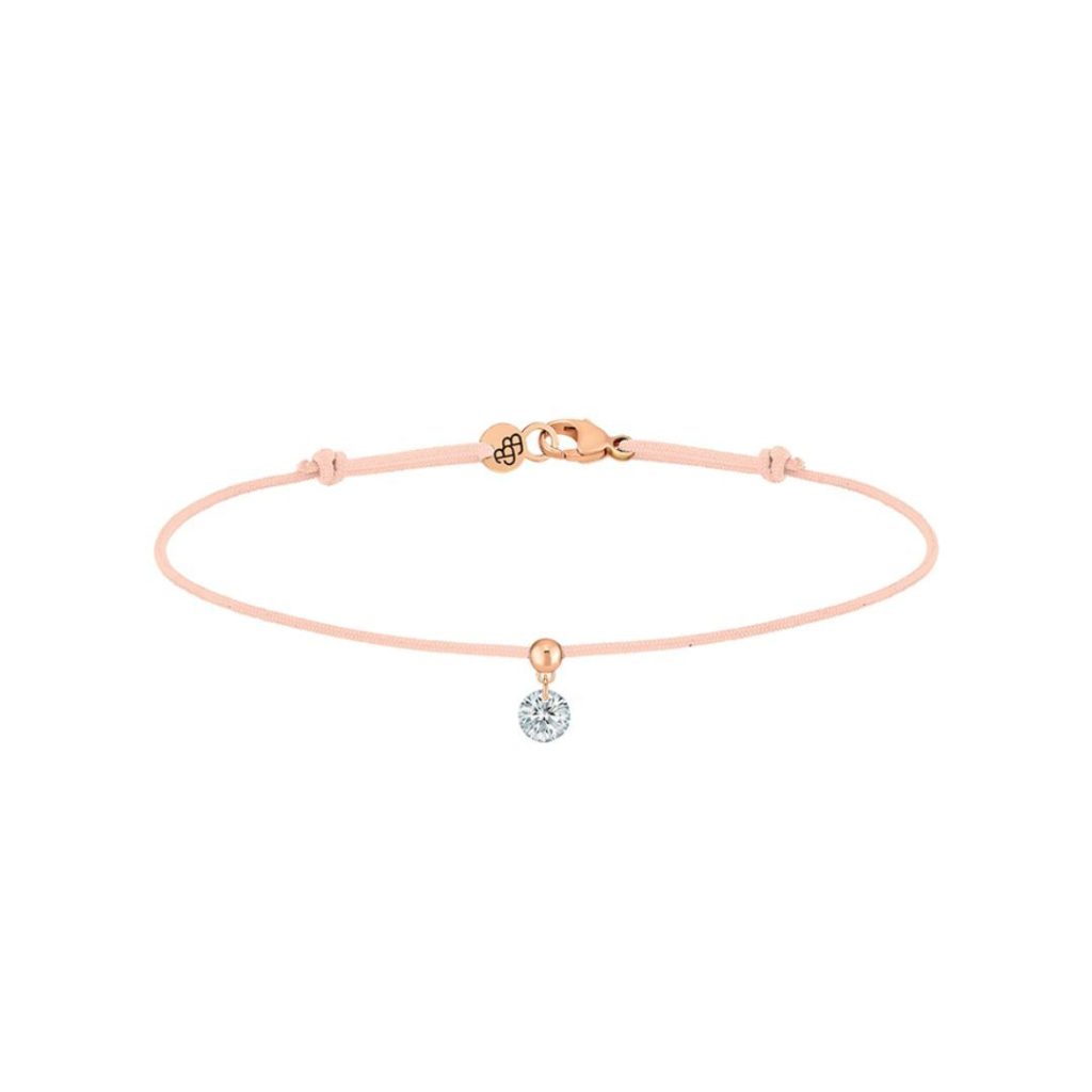 bracelet cordon bb nude, diamant, or rose