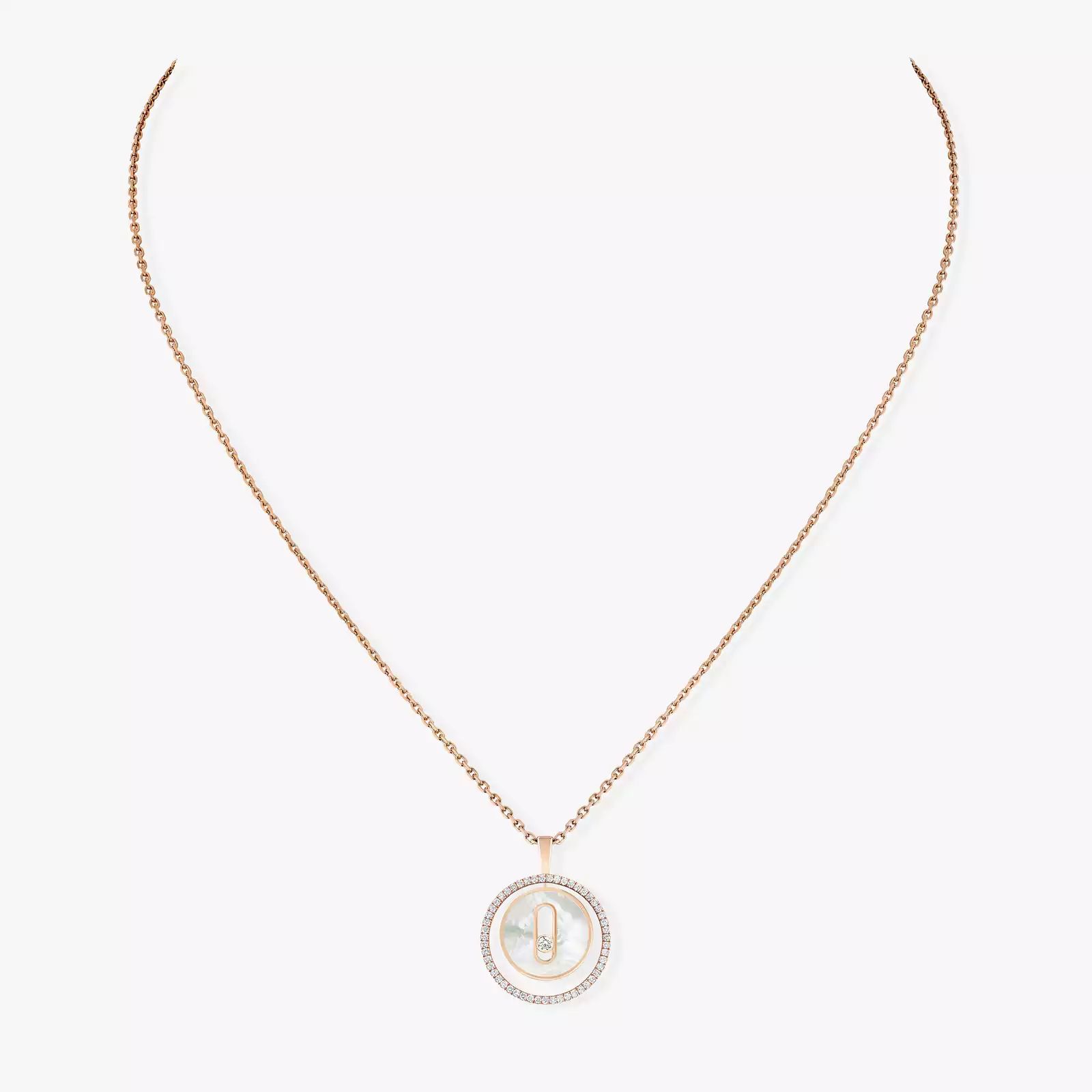 collier lucky move pm nacre blanche, or rose