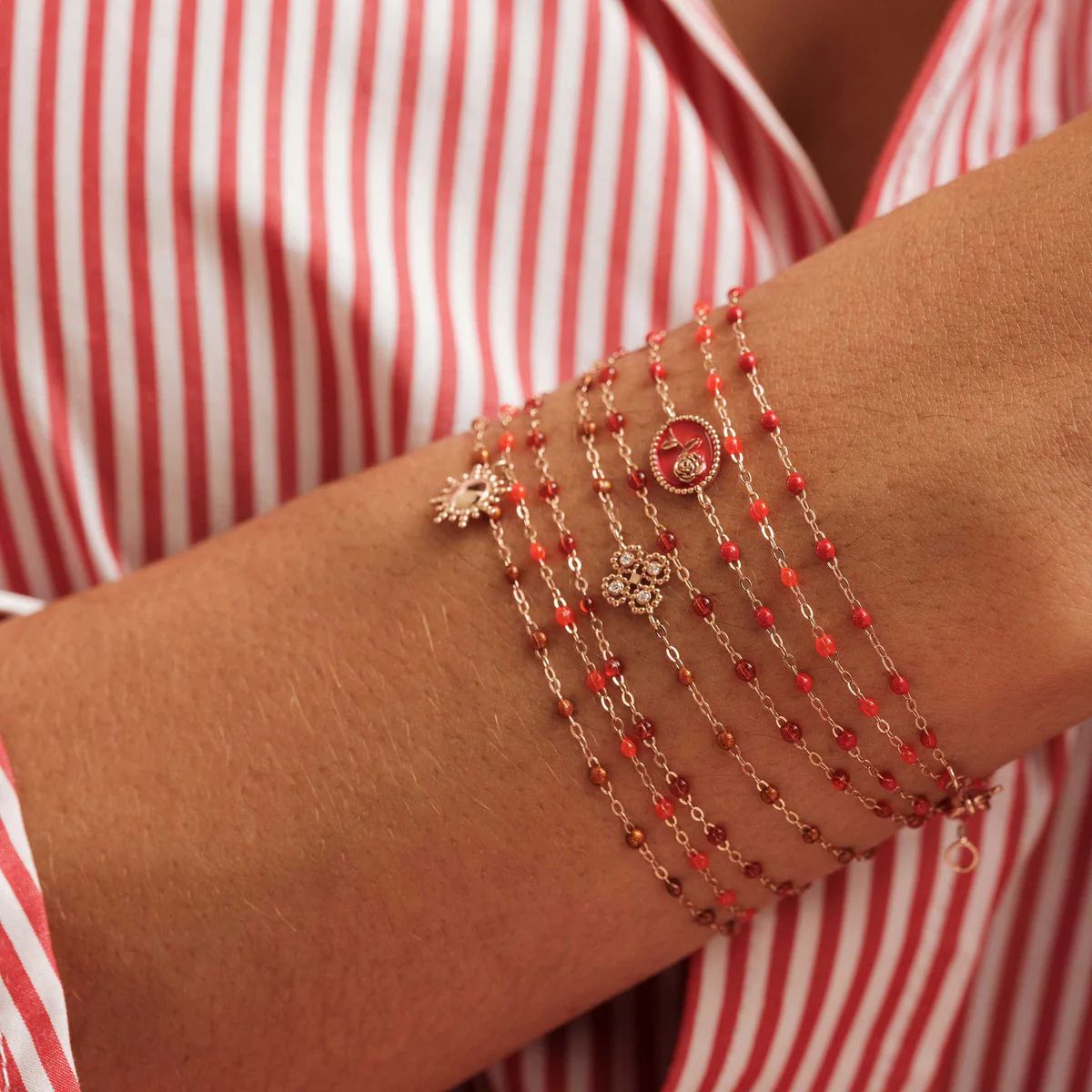 bracelet coquelicot classique gigi, or rose, 17 cm