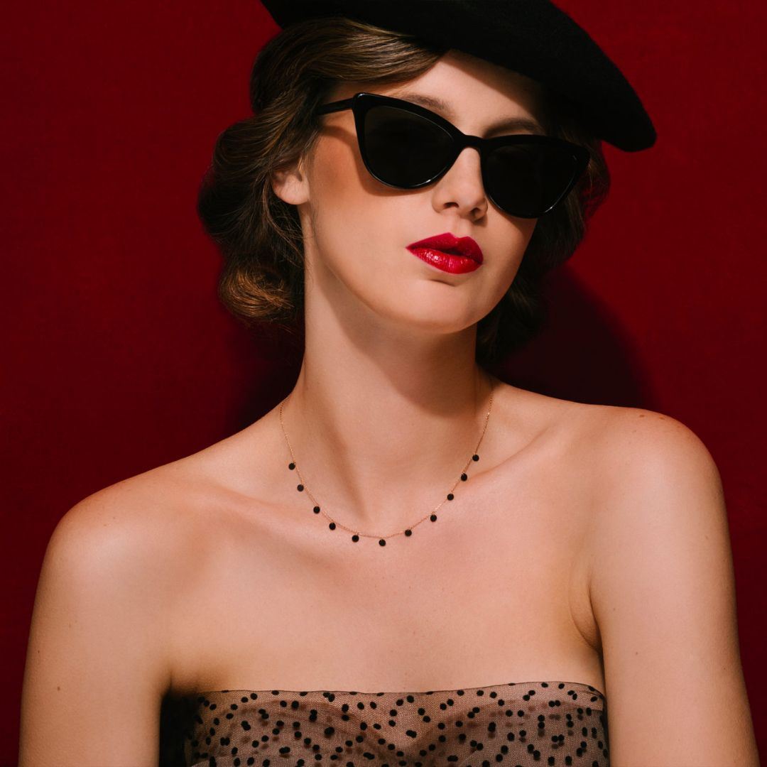collier polka onyx, or rose