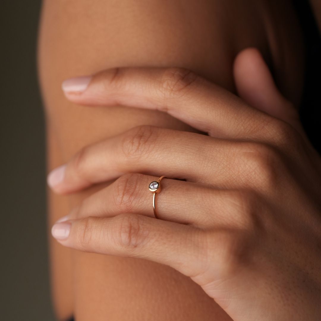 bague lonely diamond gm, or rose, t 53