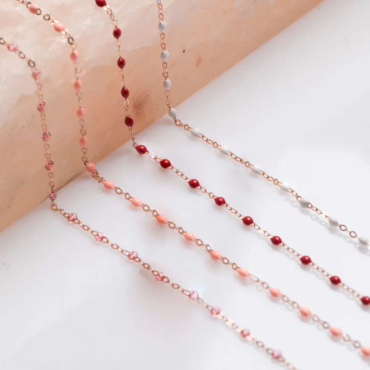 bracelet coquelicot classique gigi, or rose, 17 cm