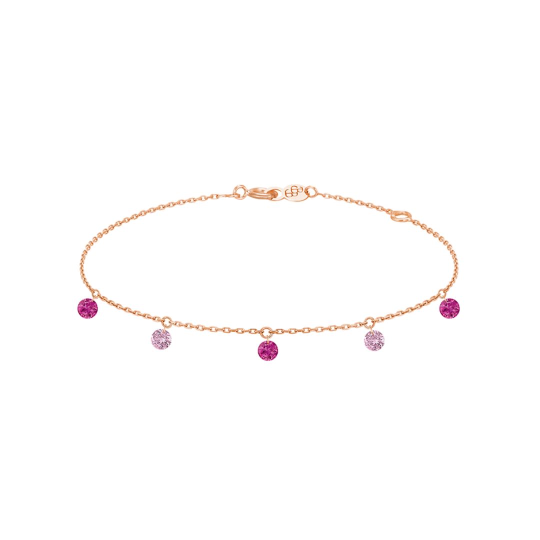 bracelet confetti rose, or rose
