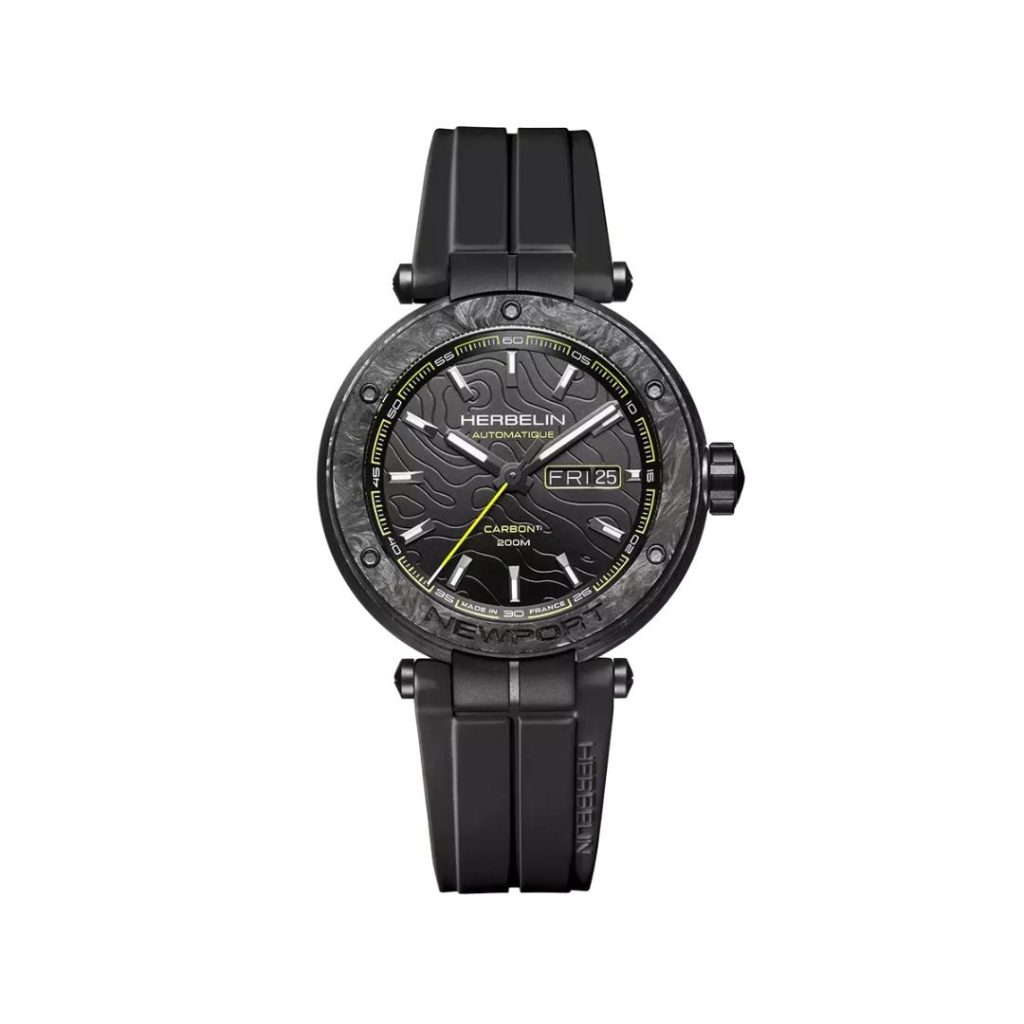 montre newport carbone, titane, noir