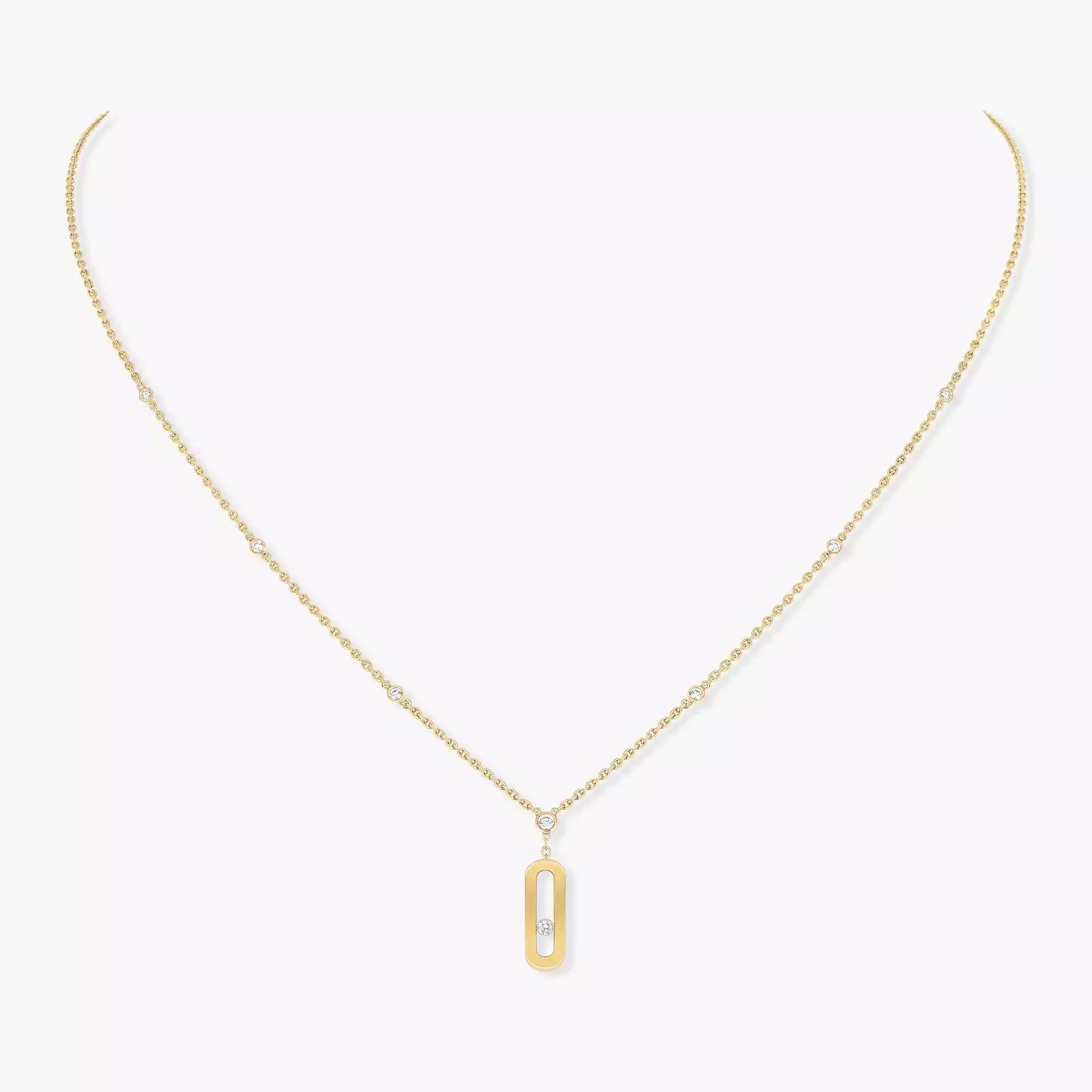 collier long move uno, or jaune