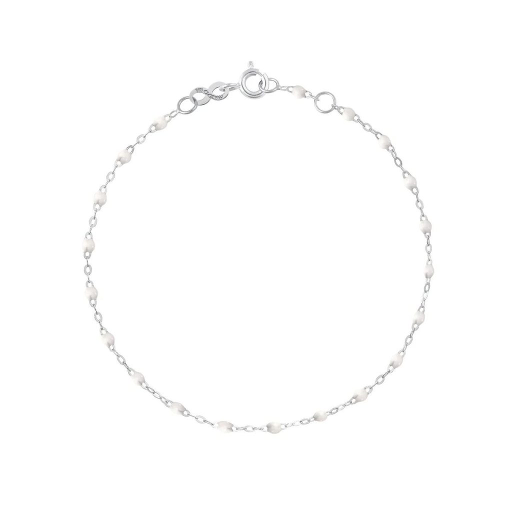 bracelet blanc classique gigi, or blanc, 17 cm