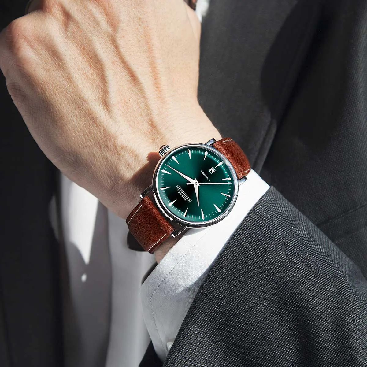 montre inspiration, vert & acier