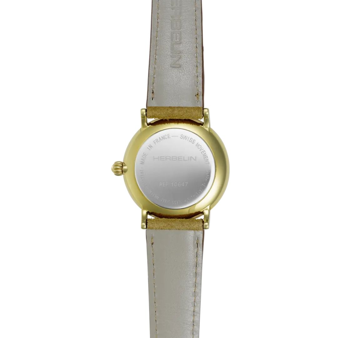 montre inspiration, doré & suédé