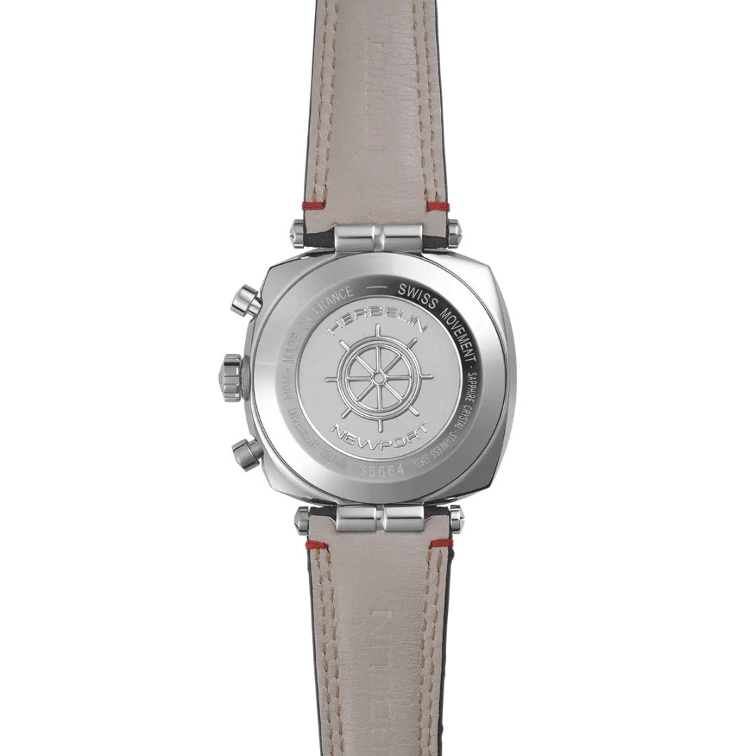 montre newport héritage chronographe, acier & textile