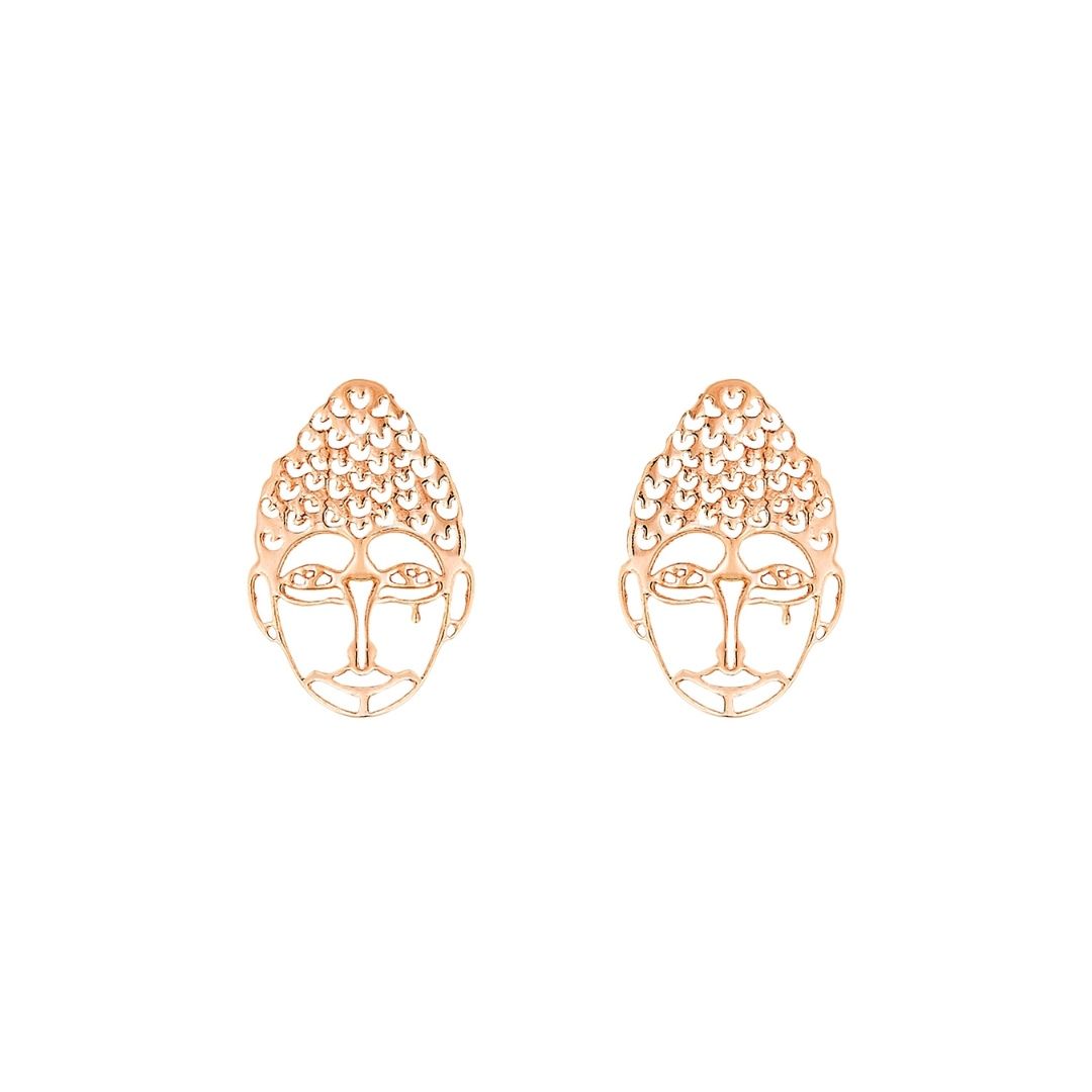 puces d'oreilles buddha, or rose