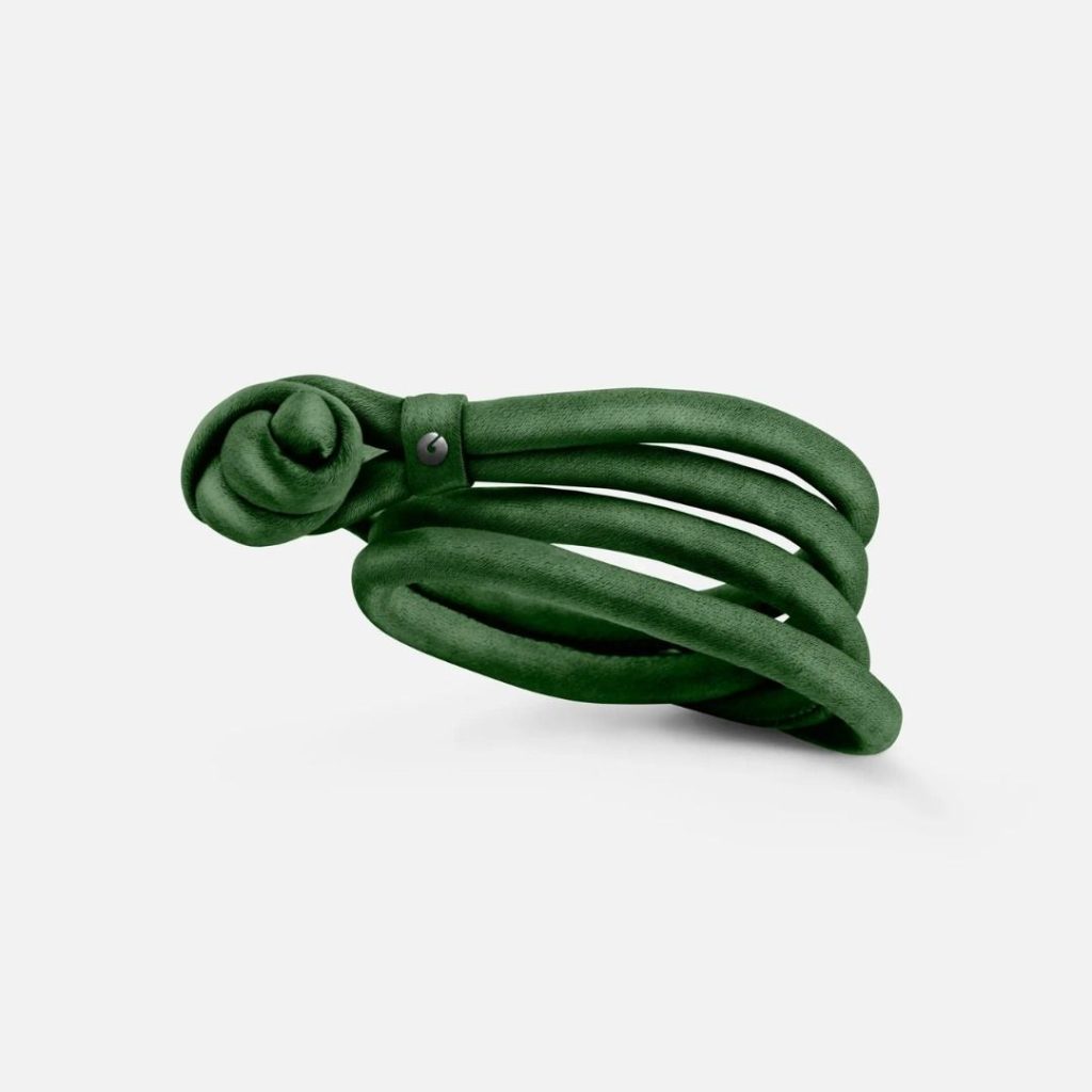 bracelet sweet drops, cordon soie vert emeraude