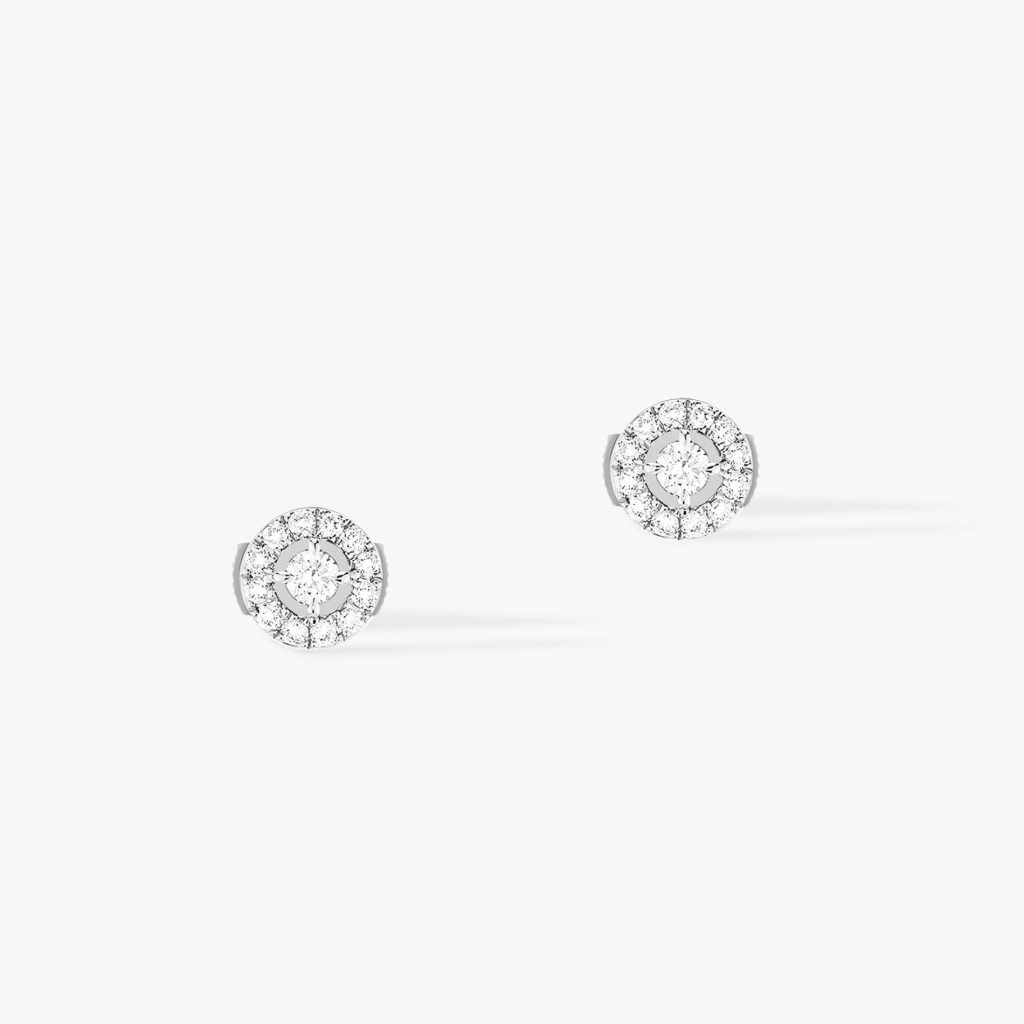 boucles d'oreilles joy diamants ronds pm, or blanc