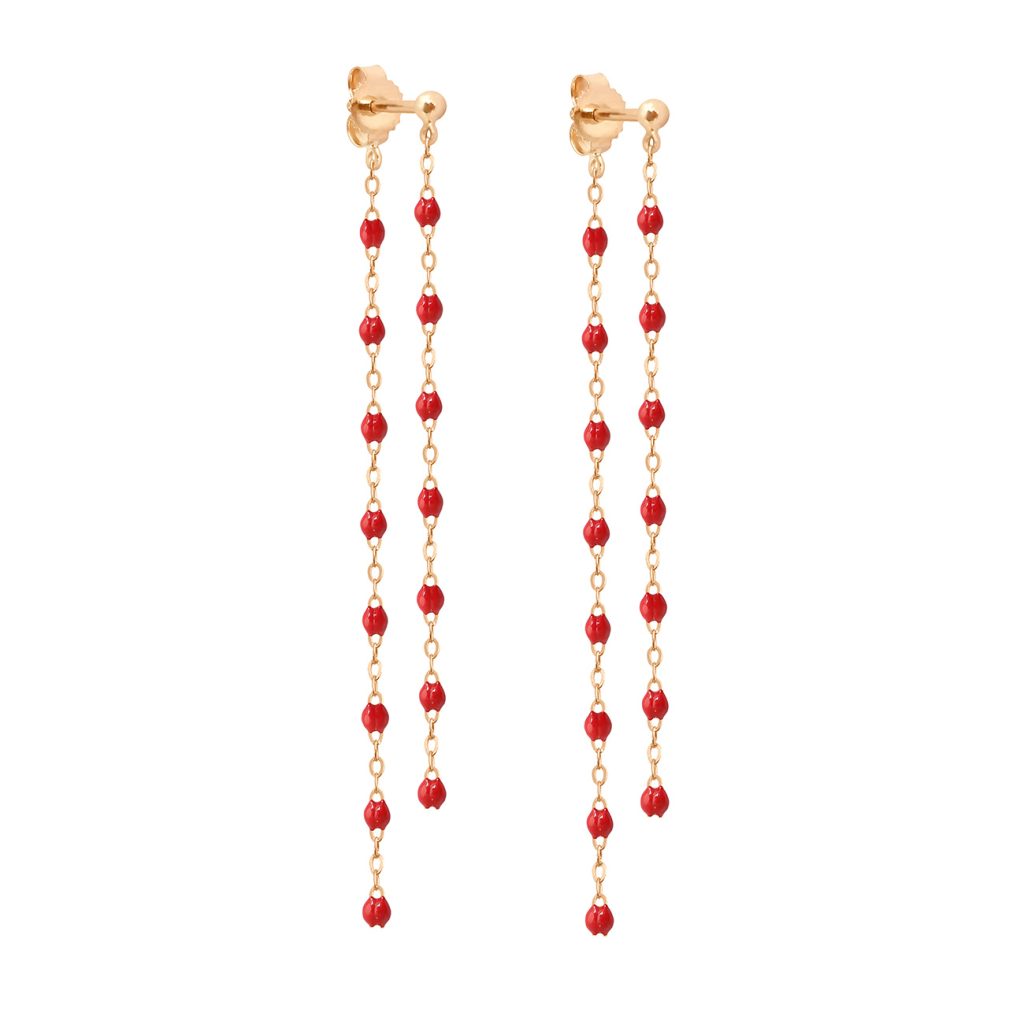 boucles d'oreilles coquelicot dansantes classique gigi, or rose