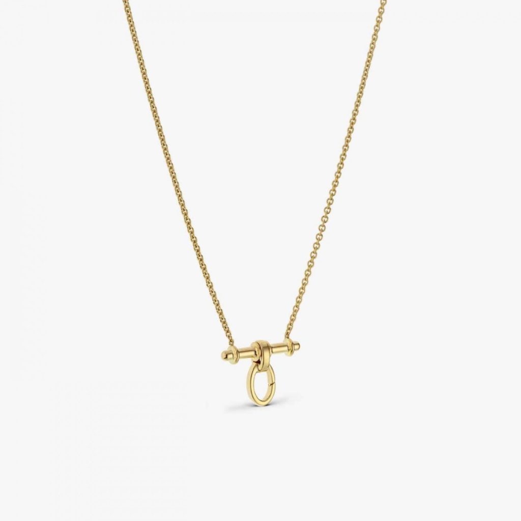 collier trapèze or jaune 42 cm
