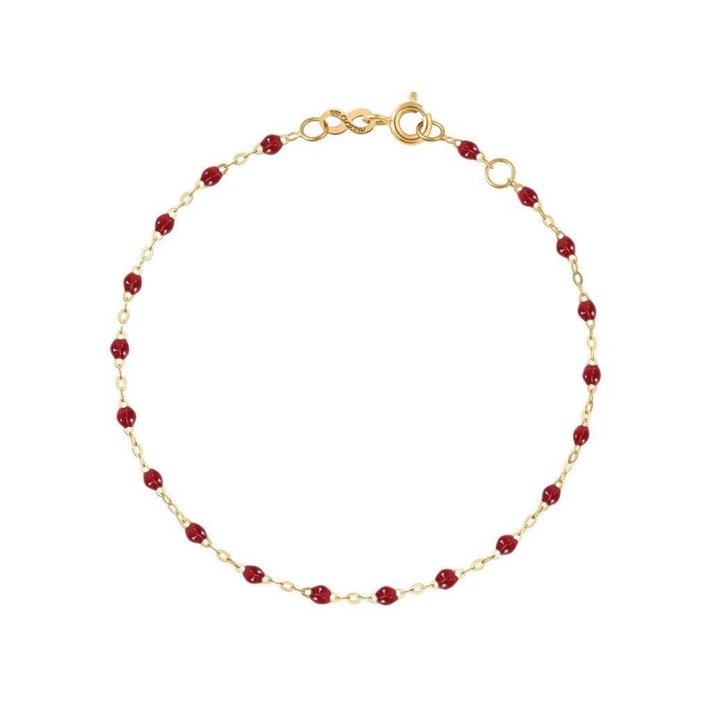 bracelet rouge classique gigi, or jaune, 17 cm