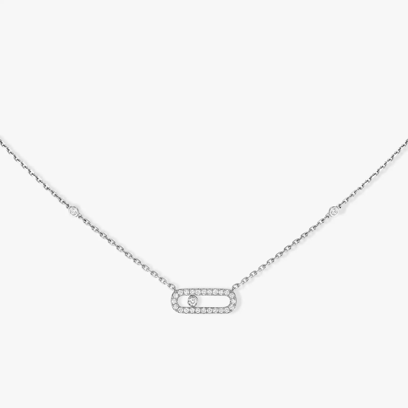 collier move uno pavé, or blanc