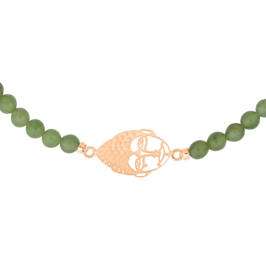 bracelet twenty jade et buddha or rose