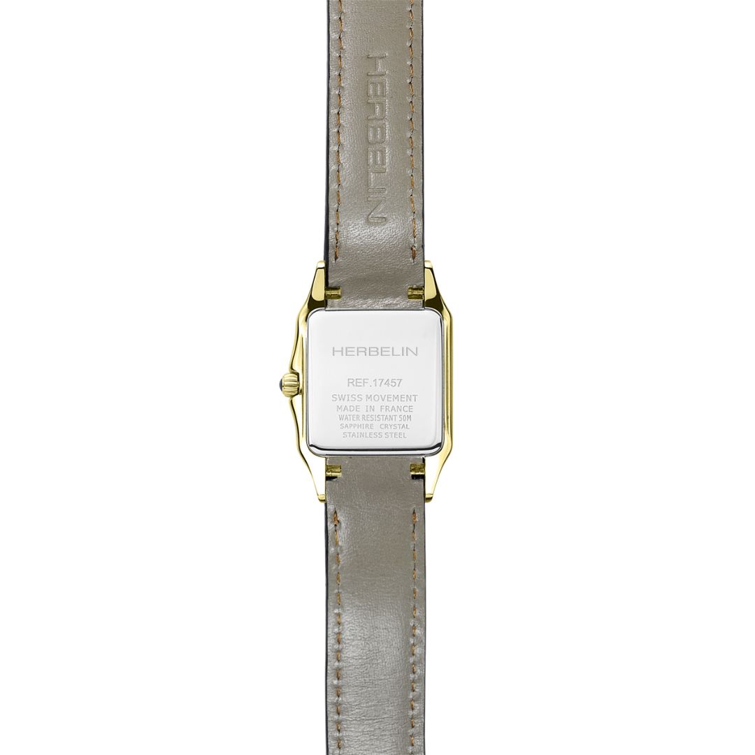 montre luna doré & cuir camel
