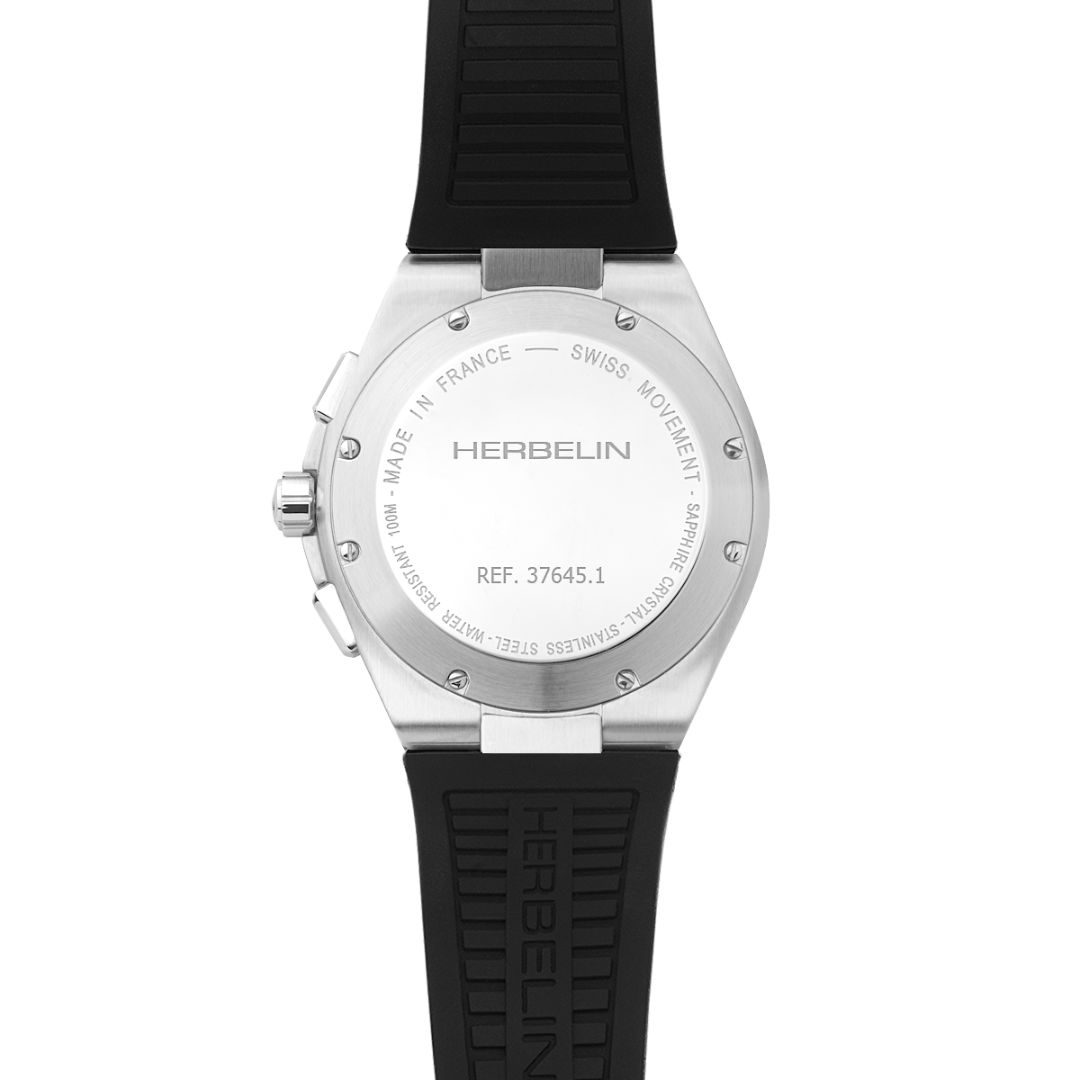 montre chronographe cap camarat, acier & fkm noir