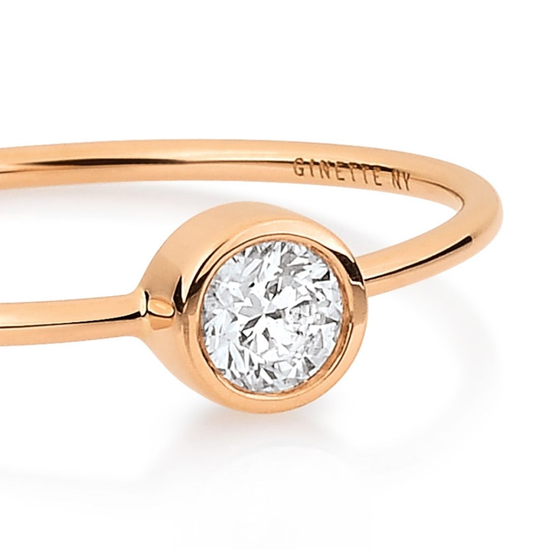 bague lonely diamond gm, or rose, t 53