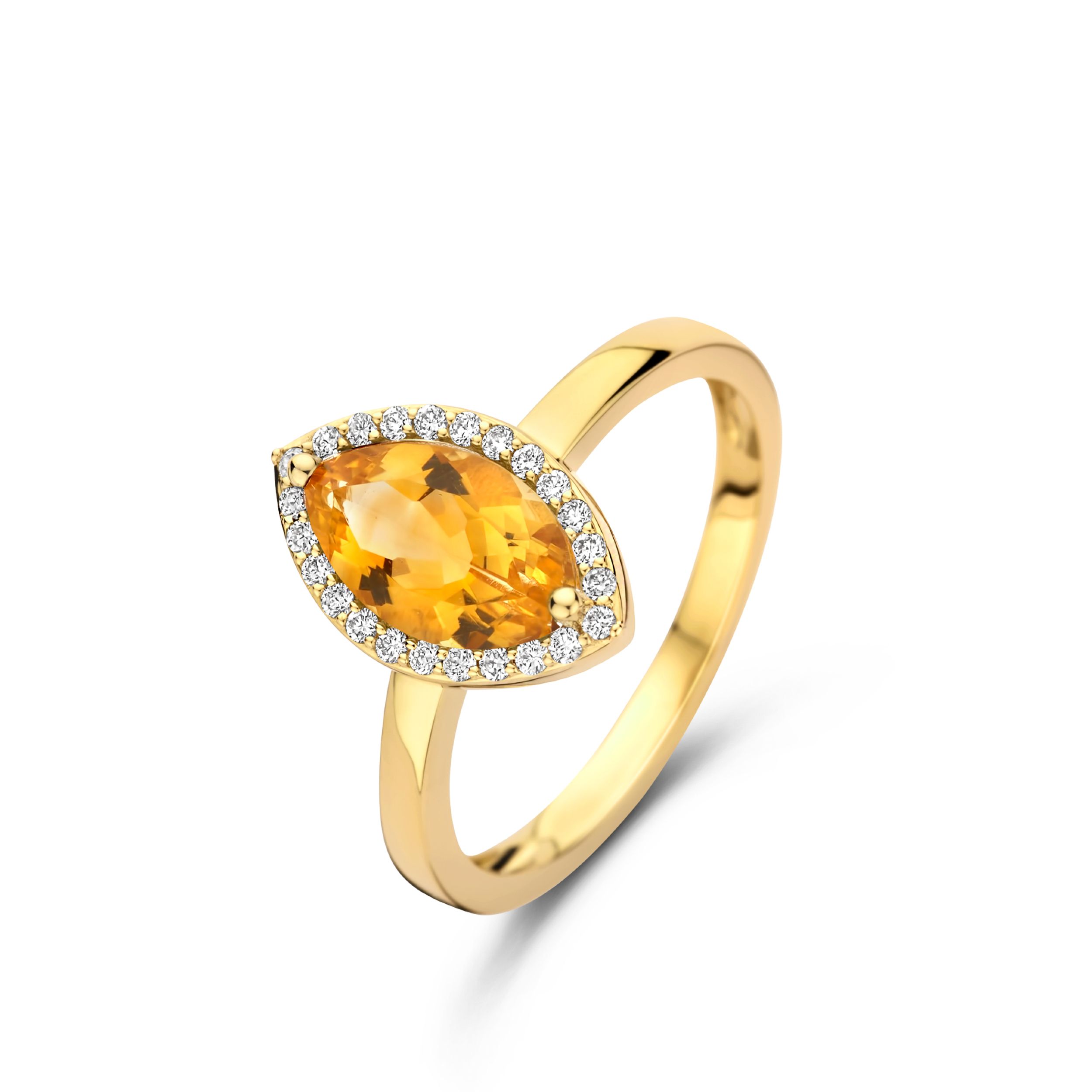 bague etna citrine diamants or jaune, t 53