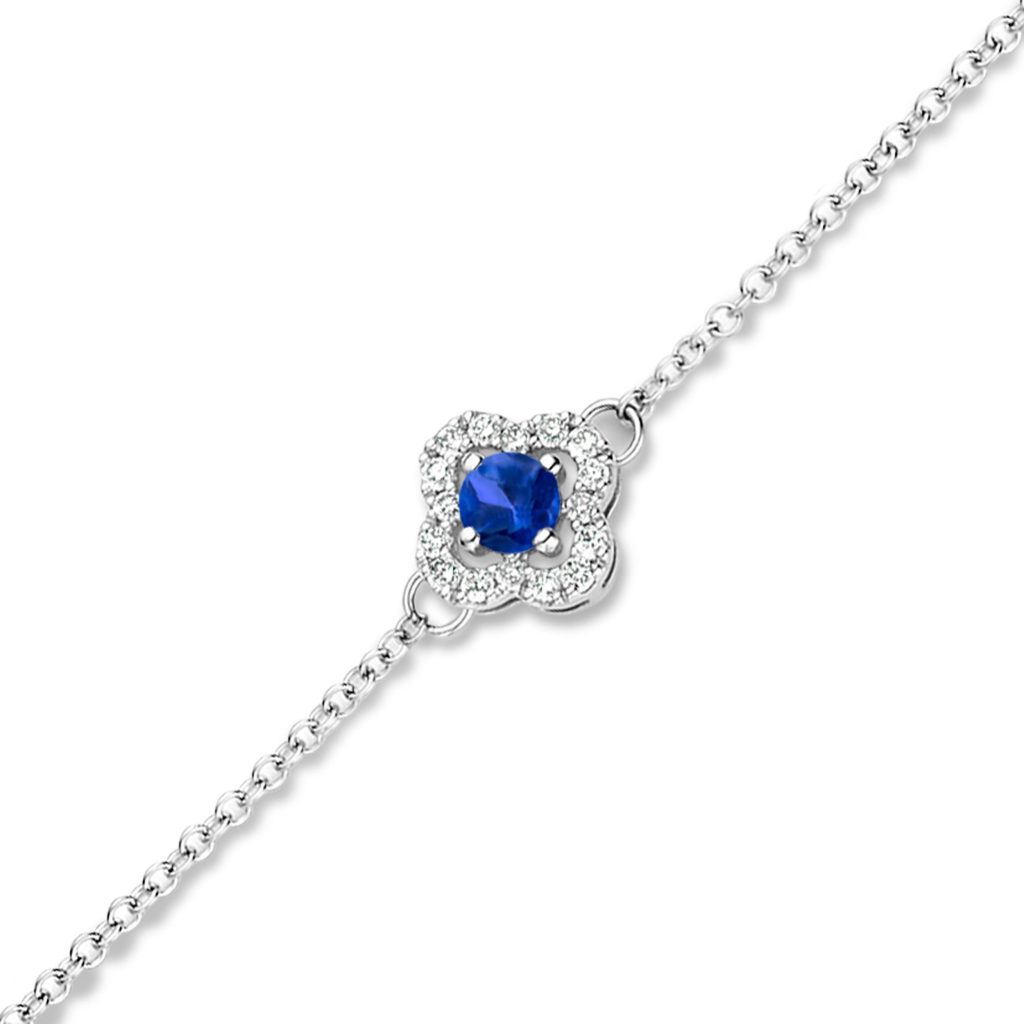 bracelet salina saphir bleu et diamants, or blanc