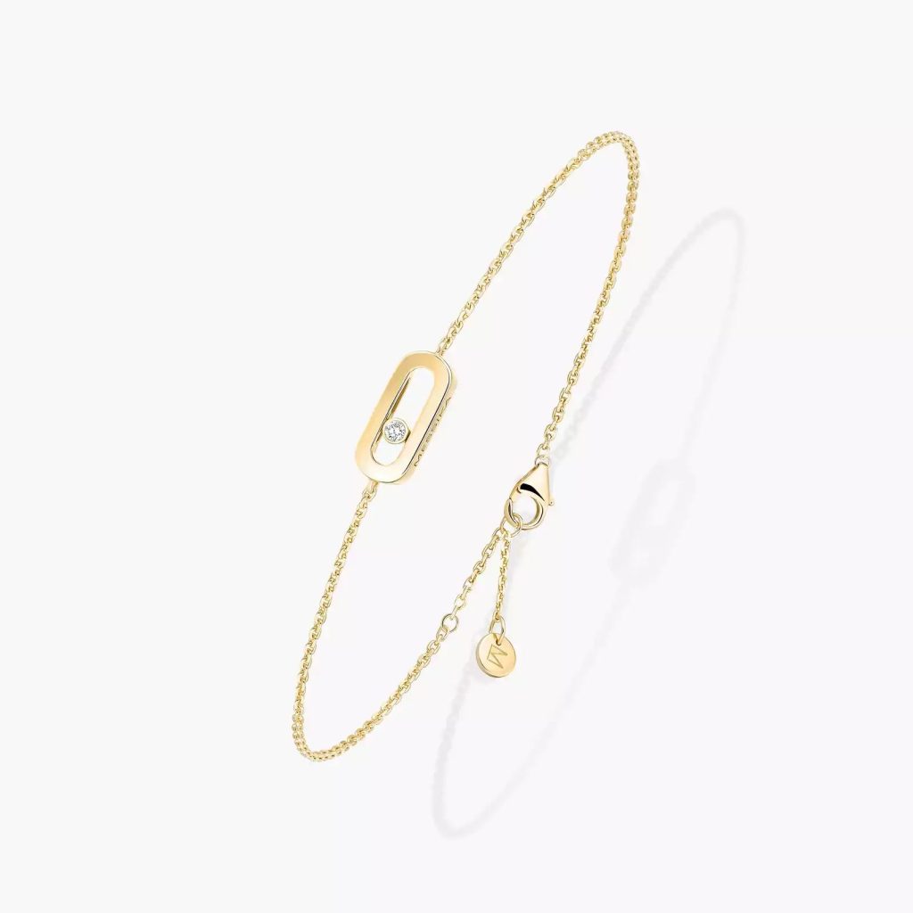 bracelet care(s) diamant, or jaune