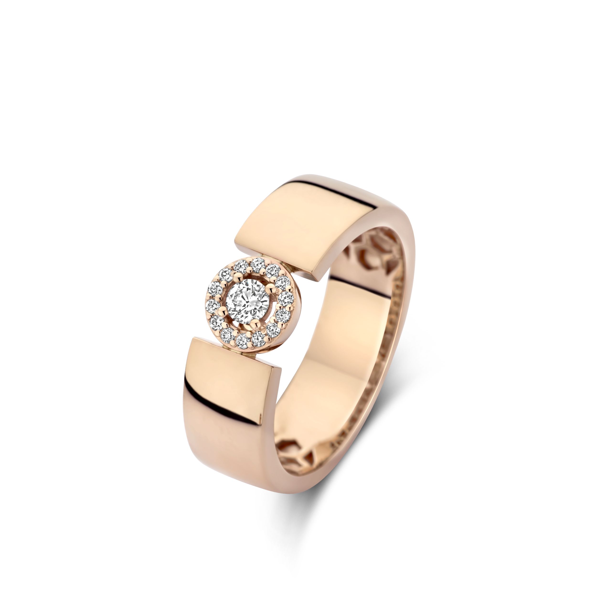 bague salina large, diamants, or rose, t 55